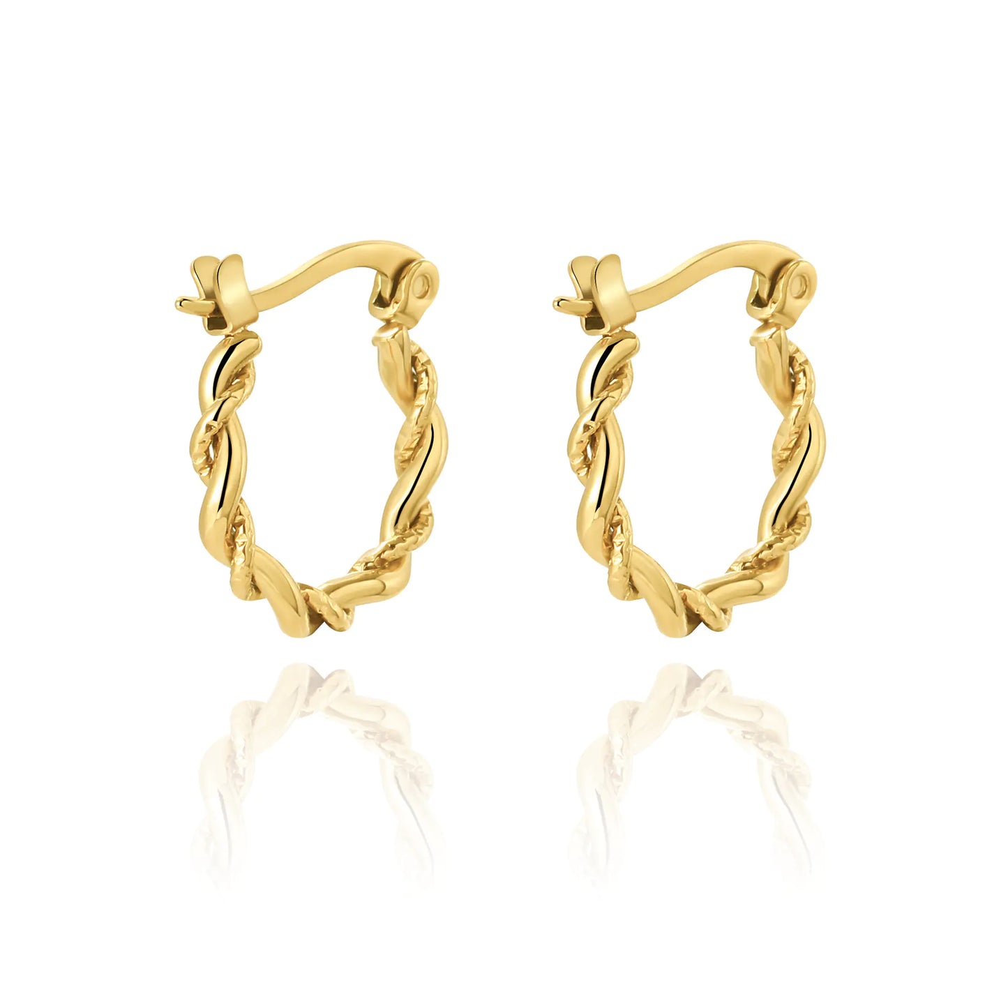 Titanium Steel Gold-Plated Hollow Crescent Earrings