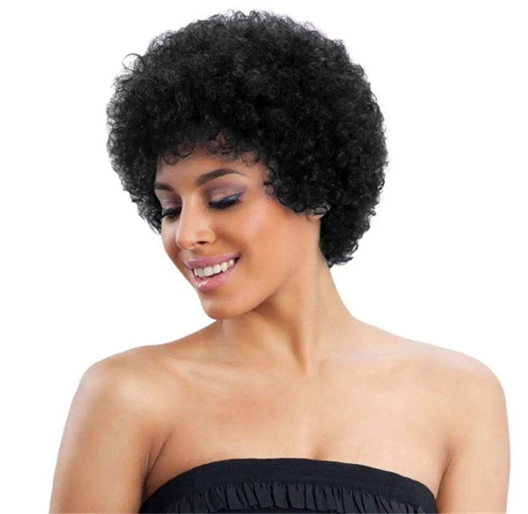 European American Fashion Microwave Curly Fluffy Wig