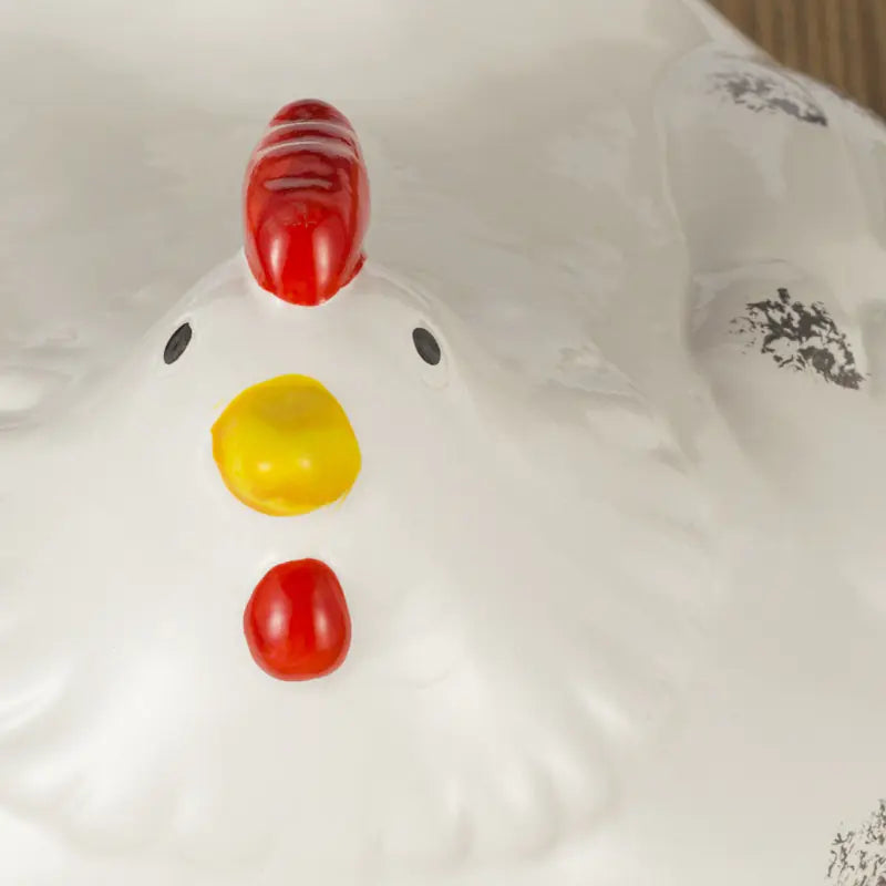 Ceramic Egg Basket with Chicken Design and Fruit Holder